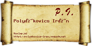 Polyákovics Irén névjegykártya