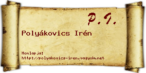 Polyákovics Irén névjegykártya
